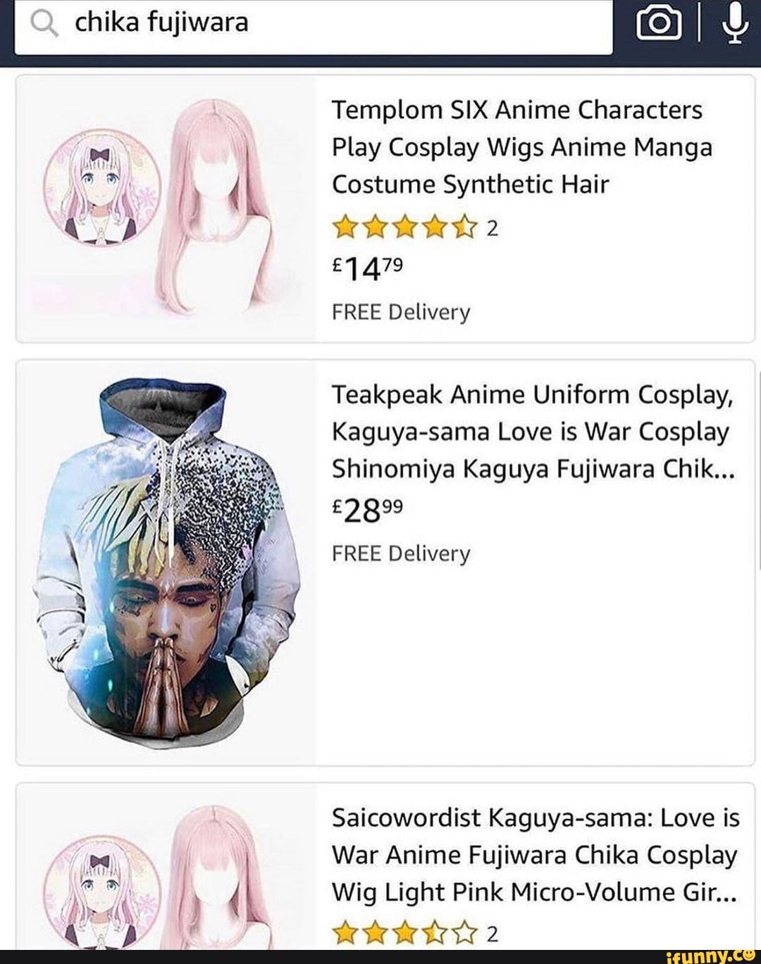 Chika Fujiwara I U Templom Six Anime Characters Play Cosplay Wigs Anime Manga Costume Synthetic Hair 479