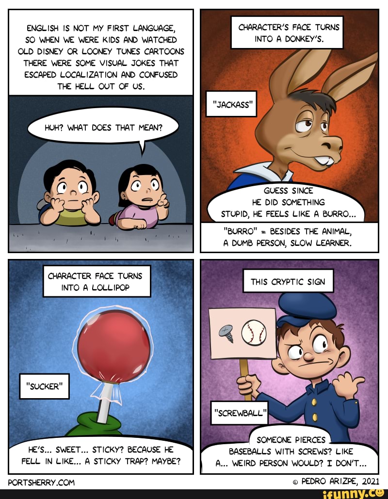 ENGLISH IS NOT MY FIRST LANGUAGE, CHARACTER'S FACE TURNS SO WHEN WE ...