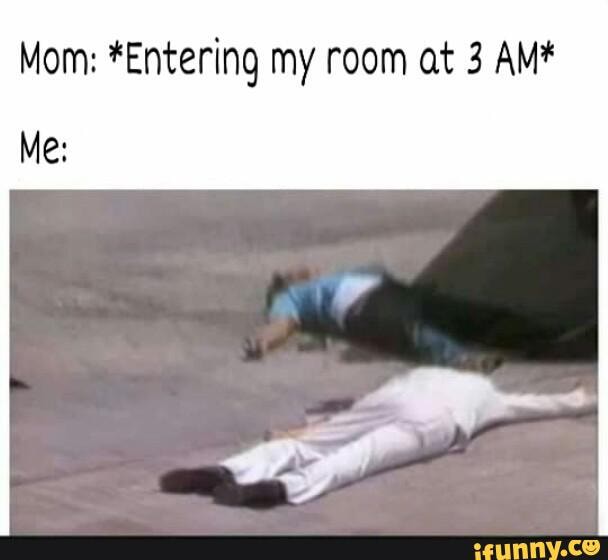 Mom: *Entering my room at 3 AM*
