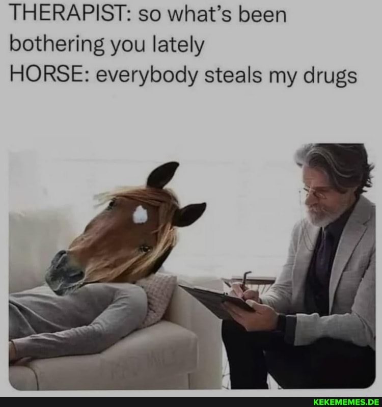 THERAPIST: so what's been bothering you lately HORSE: everybody steals my drugs