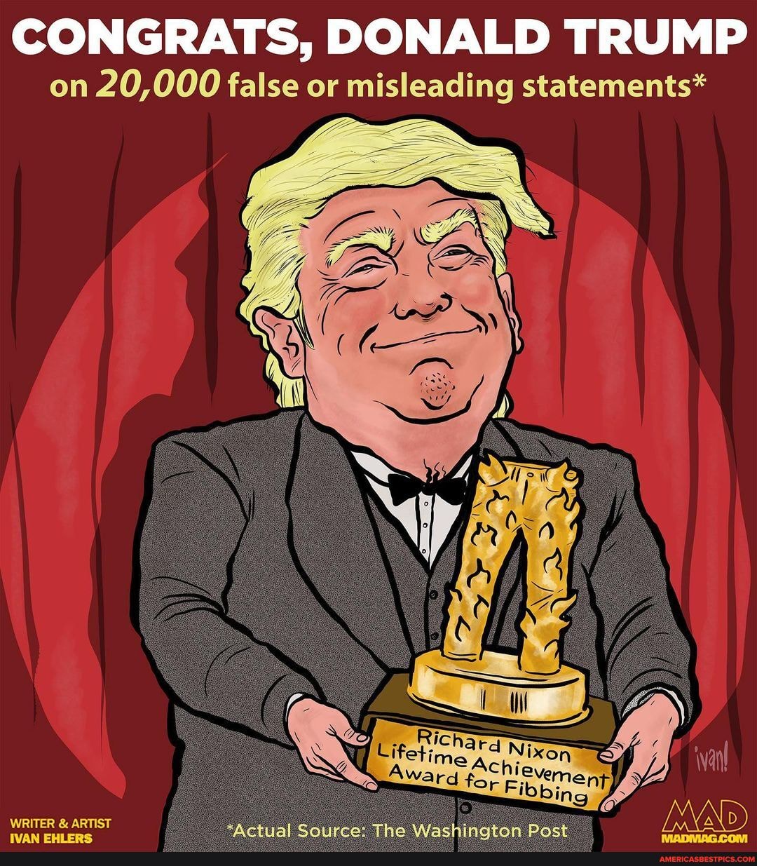 CONGRATS, DONALD TRUMP
on 20,000 false or misleading statements*
Fibbing
Richa tdnN;
Lifetime Acne cy ard for vement)
*Actuai Source: The Washinaton Post