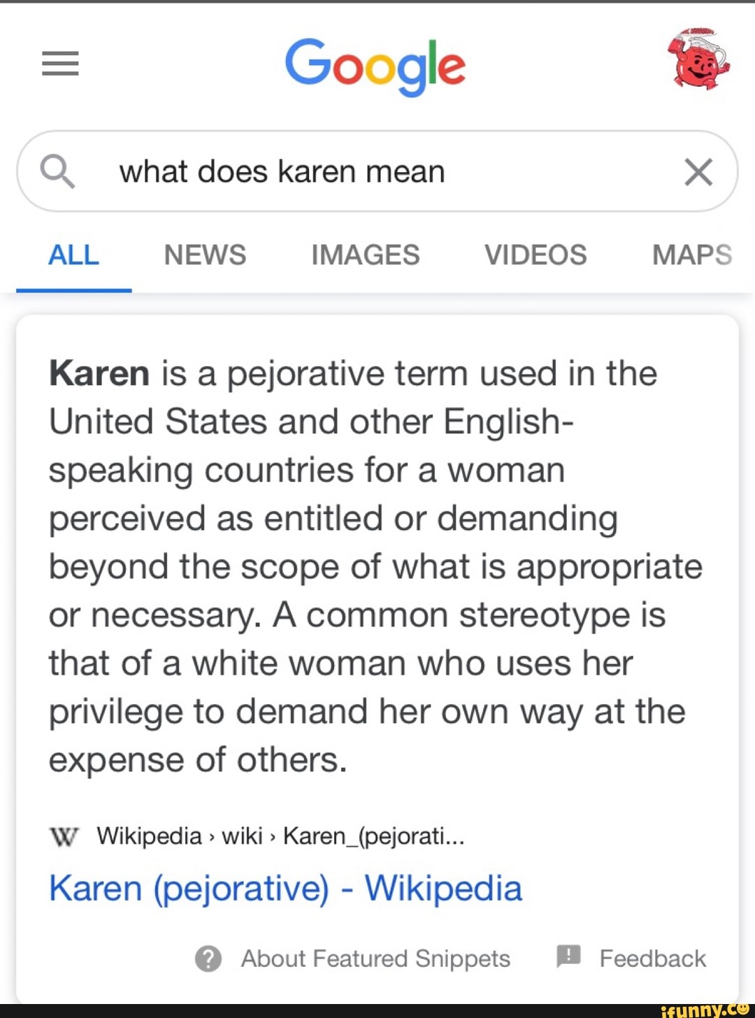= Google Q what does karen mean xX ALL NEWS IMAGES VIDEOS ...