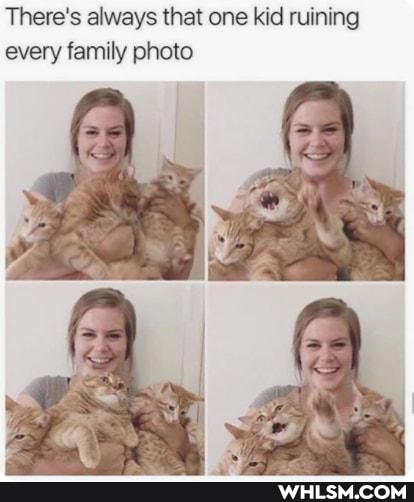 There's always that one kid ruining every family photo