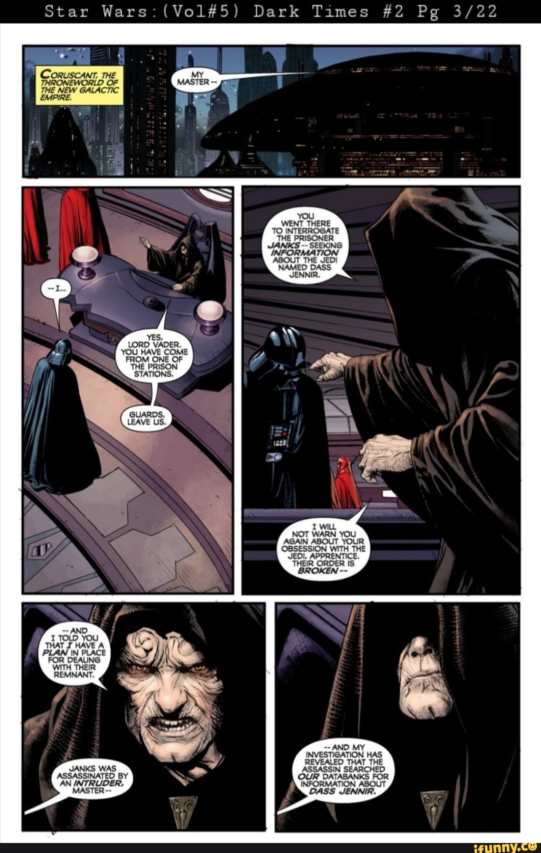 Star Wars Dark Times #2 Pg CORUSCANT, THE THRONEWORLD OF THE NEW ...