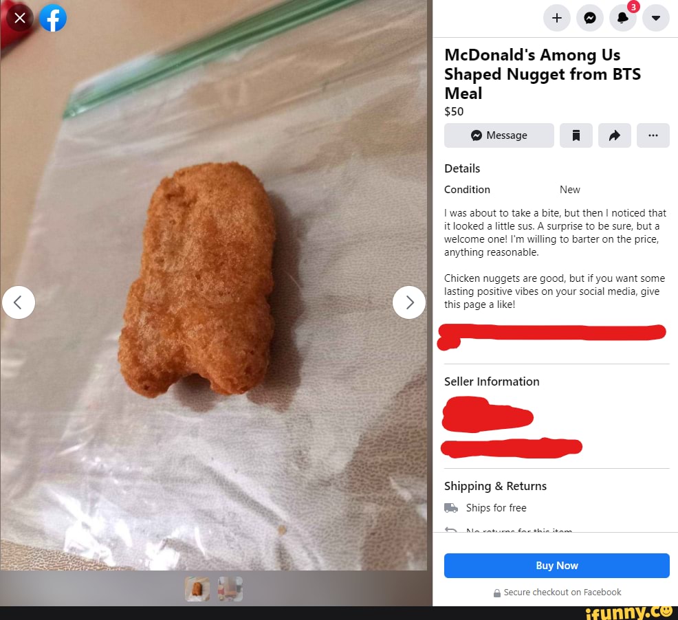 Amogus - + 8 McDonald's Among Us Shaped Nugget from BTS Meal $50 ...