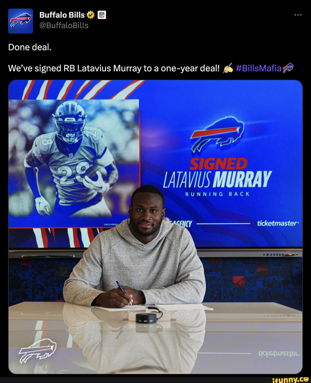 Buffalo Bills on X: Done deal. We've signed RB Latavius Murray to a  one-year deal! ✍️ #BillsMafia  / X