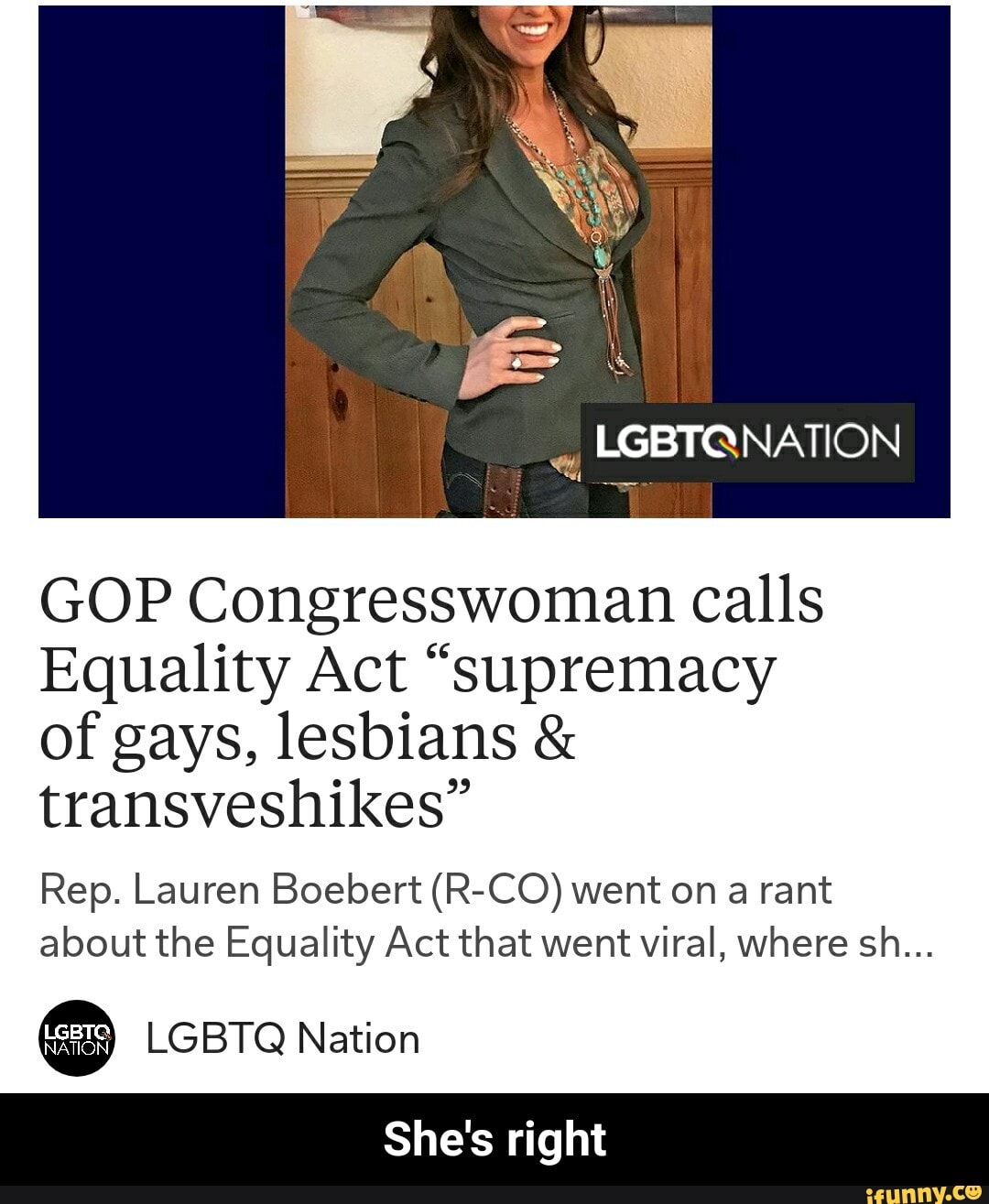 Nation Gop Congresswoman Calls Equality Act Supremacy Of Gays