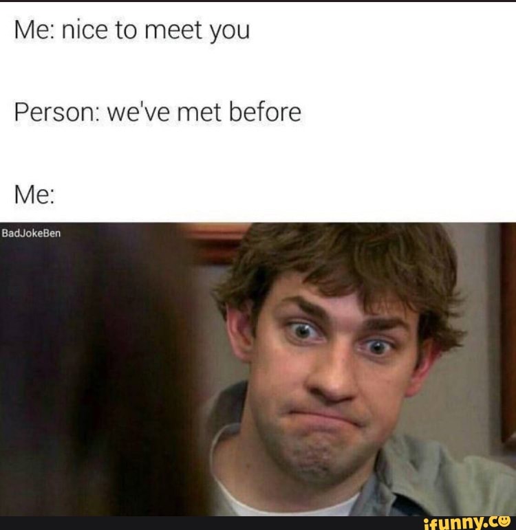 Me: nice to meet you Person: we've met before - iFunny