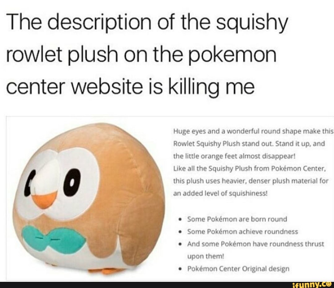 rowlet squishy plush