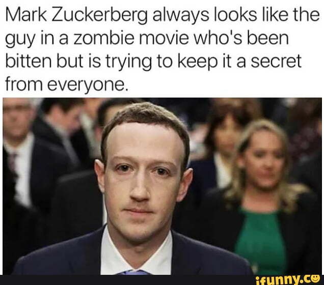 Mark Zuckerberg always looks like the guy in a zombie movie who's been ...