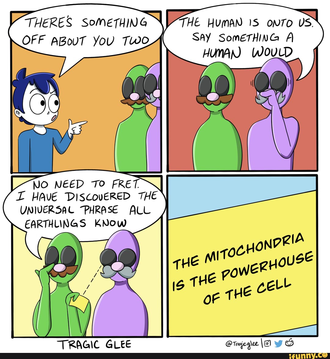 THERES SOMETHING NVTHE Human IS onto US.
OFF ABouT YoU Two SAY SomETHING A
No NEED TO FRET DN,
I HAVE DiscoveRED THE
UNIVERSAL "PHRASE ALL
EARTHLINGS KNow
2