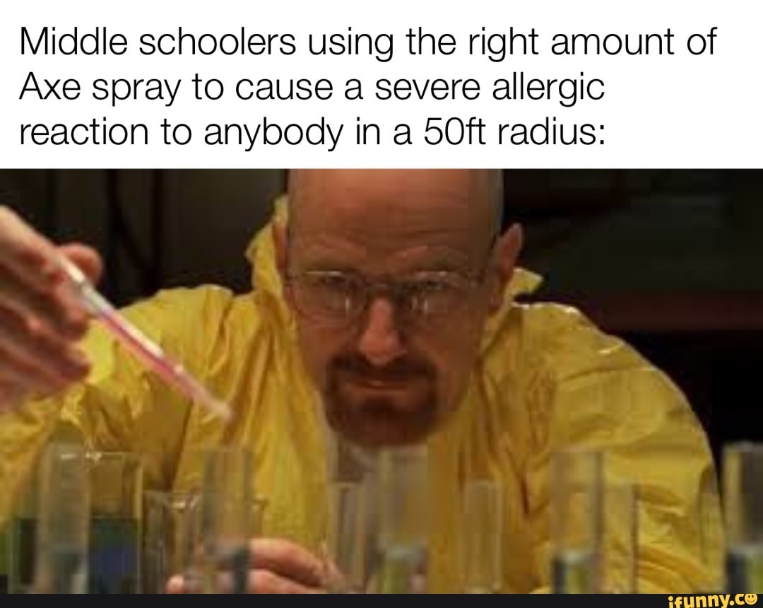 Middle schoolers using the right amount of Axe spray to cause a severe