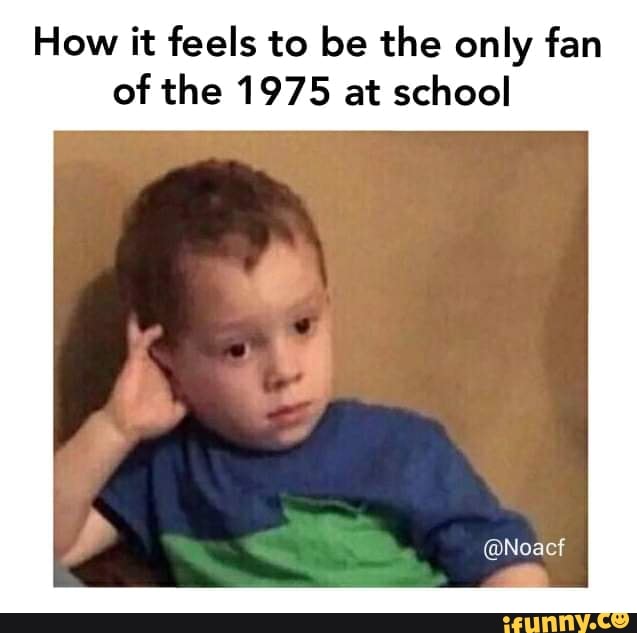 How it feels to be the only fan
of the 1975 at school