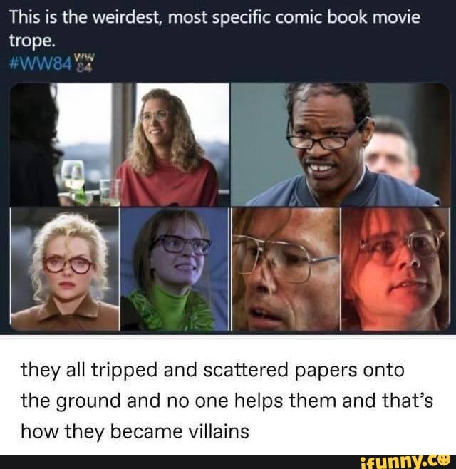 This is the weirdest, most specific comic book movie trope. they all ...
