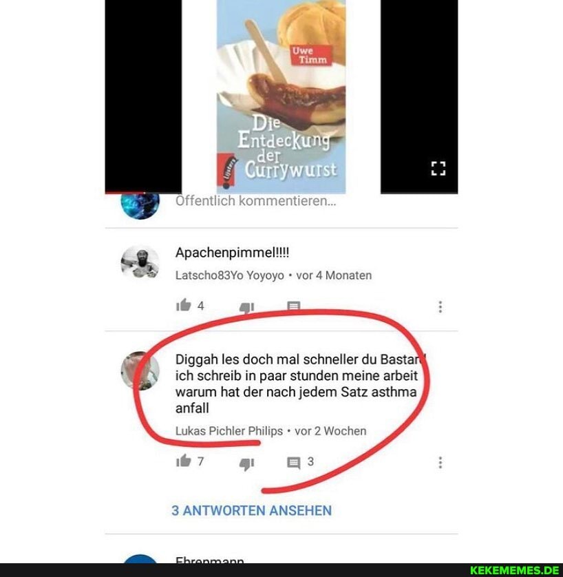 kommentieren...
Apachenpimmelll!!
Latscho83Yo Yoyoyo vor 4 Monaten
Diggah les doch mal schneller du Bastai ich schreib in paar stunden meine arbeit warum hat der nach jedem Satz asthma anfall
Lukas Pichler Philips vor 2 Wochen
3 ANTWORTEN ANSEHEN