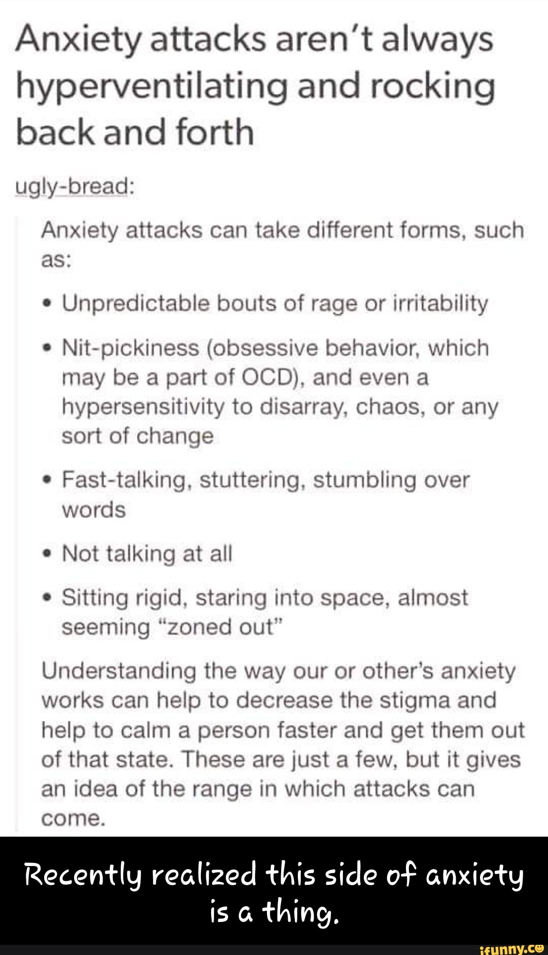 Anxiety Attacks Aren't Always Hyperventilating And Rocking Back And ...