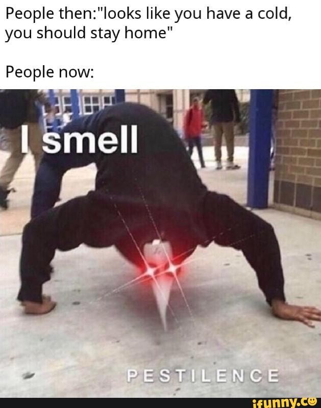 People like you have a cold, you should stay home"
People now:
Smell
PESTILENCE