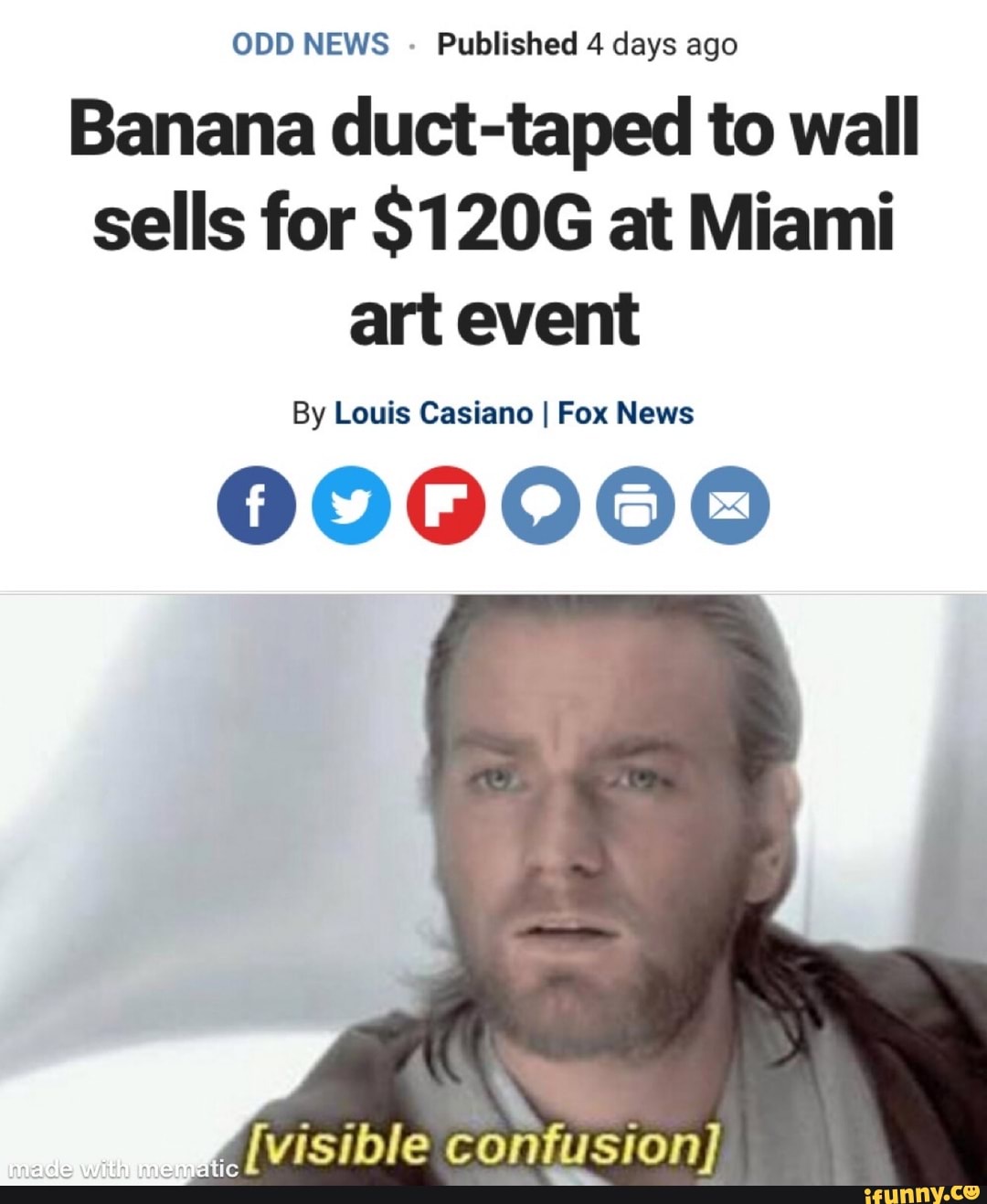 Banana Duct-taped To Wall Sells For $120G At Miami Art Event By Louis ...