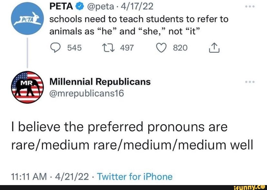 PETA @ @peta schools need to teach students to refer to animals as 