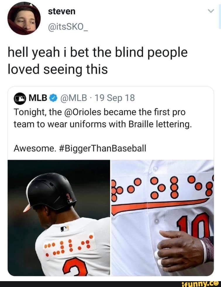 orioles braille uniform