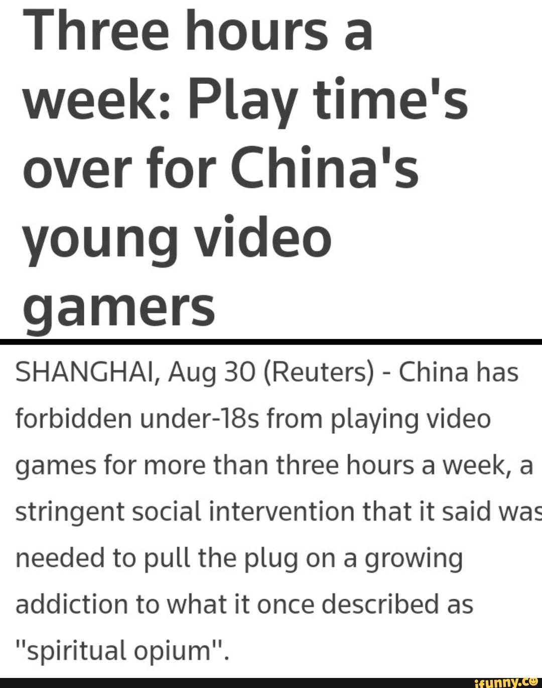 Three hours a week: Play time's over for China's young video