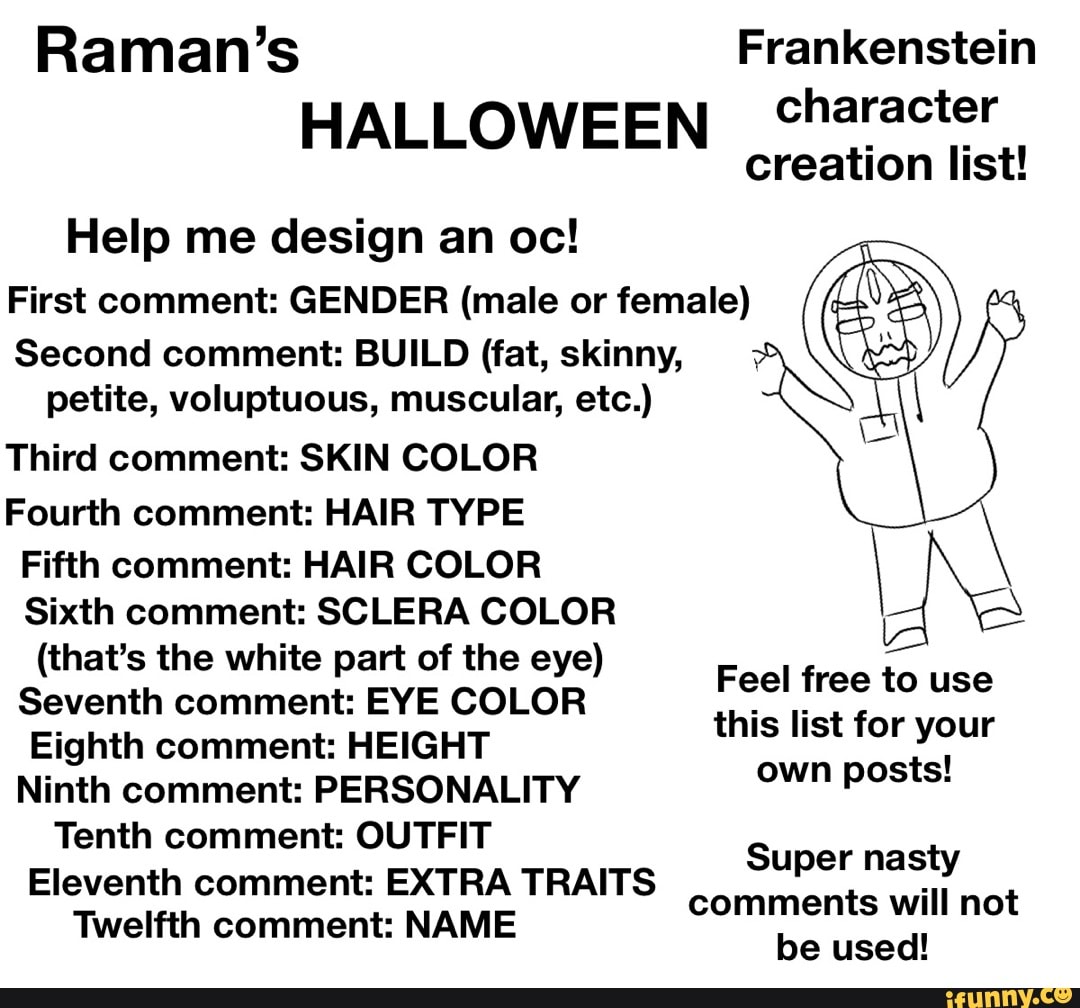 raman-s-frankenstein-halloween-character-creation-list-help-me-design