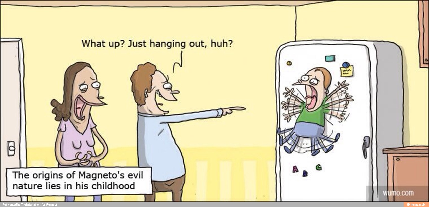 What up? Just hanging out, huh?
2
The origins of Magneto's evil
nature lies in his childhood
= tress SE
Ea.