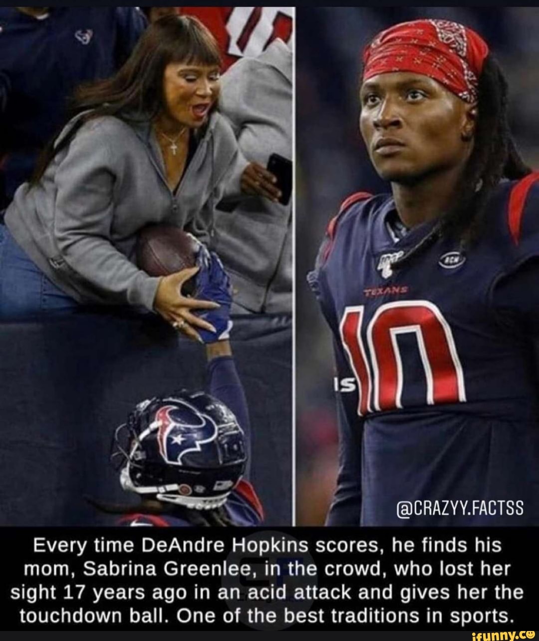 I Every Time DeAndre Hopkins Scores, He Finds His Mom, Sabrina Greenlee ...