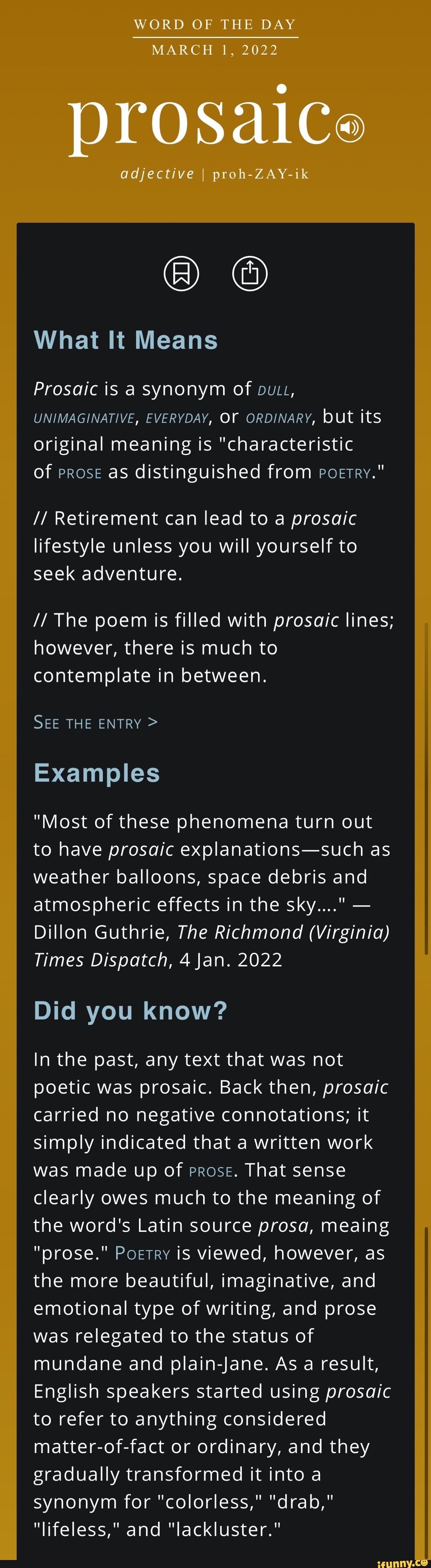 WORD OF THE DAY MARCH 1 2022 Prosalce Adjective I Proh ZAY Ik What It   6dddbe6468cc75d064f432e319ced501c95d6979f852de4a554c080cb0d64324 1 