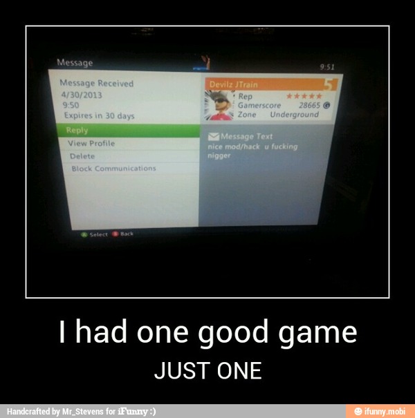 I had one good game
JUST ONE - I had one good game
JUST ONE