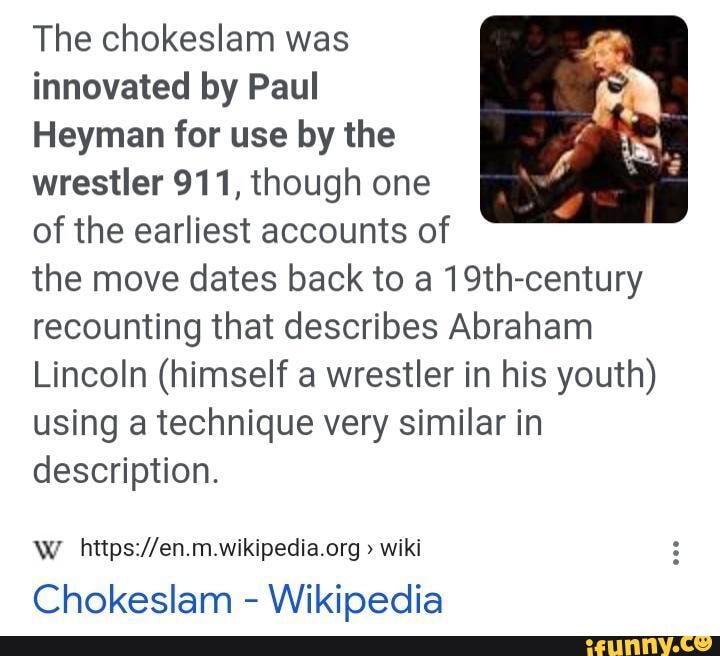 Chokeslam memes. Best Collection of funny Chokeslam pictures on iFunny