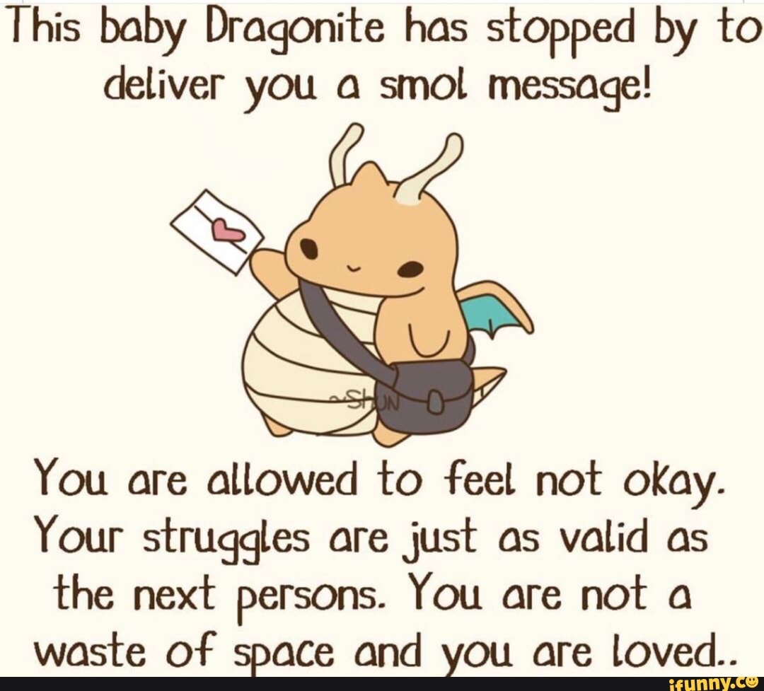 This baby Dragonite has stºpped by to deliver you a smol message! You ...