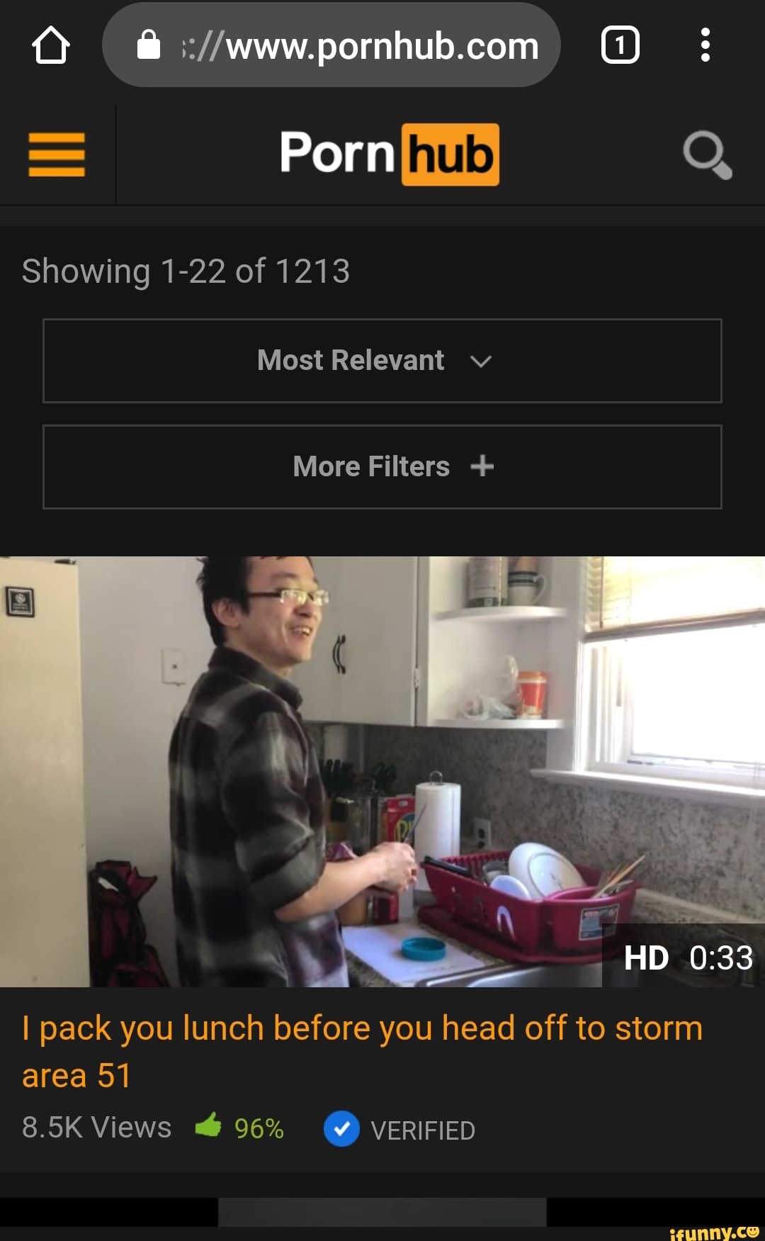 O i :://www.pornhub.com G) More Filters + I pack you lunch before you head  off to storm 51 - iFunny