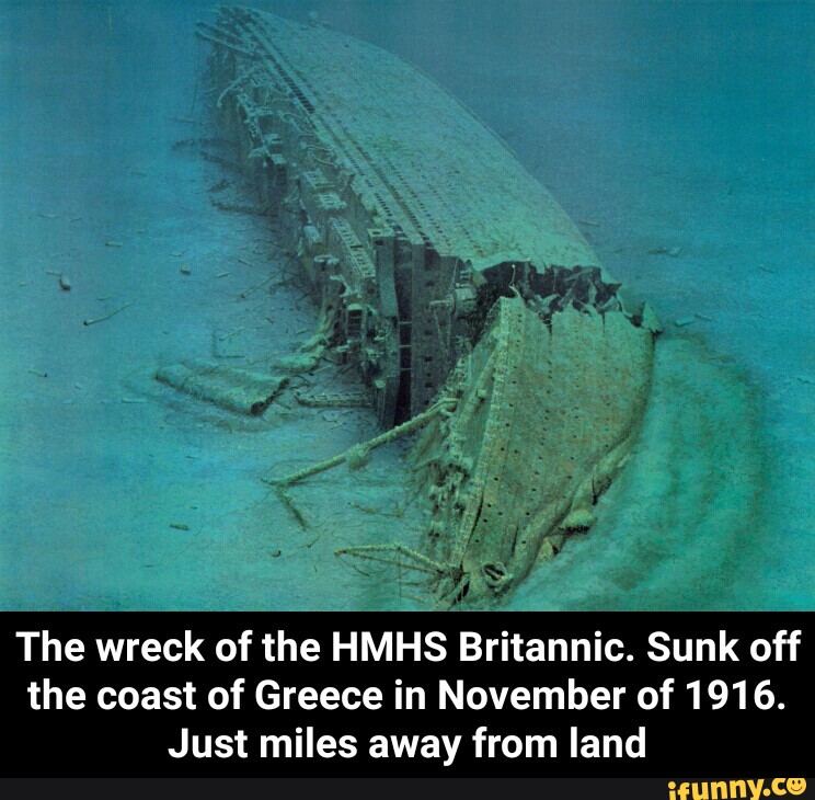 The wreck of the HMHS Britannic. Sunk off the coast of Greece in