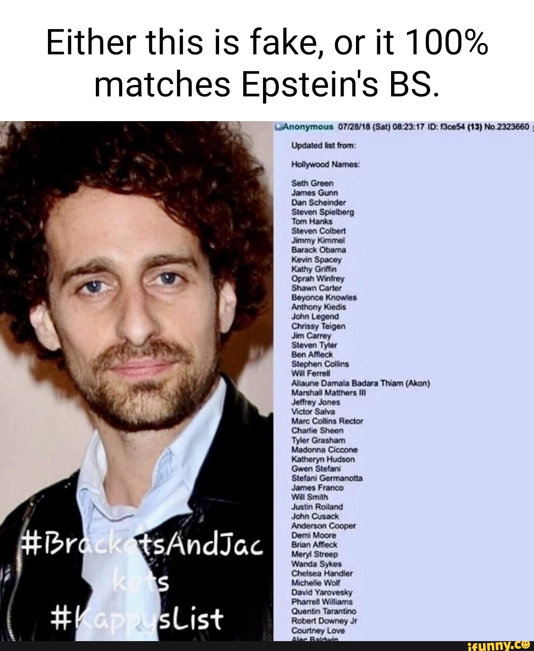 Either this is fake, or it 100% matches Epstein's BS. Anonymous (Sat