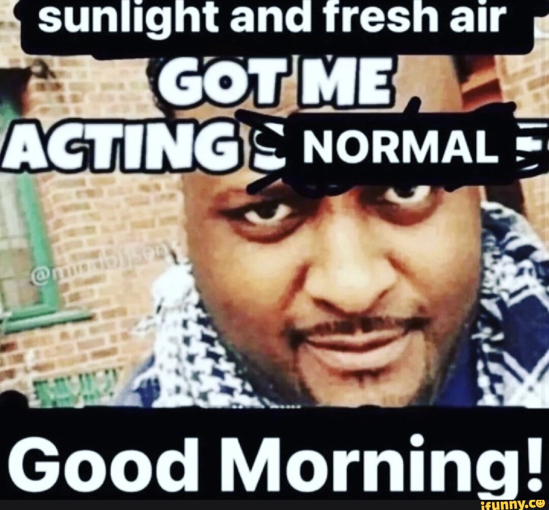 Sunlight and freshalr , GOT ME ACTING NORMAL \u003d ge . Sal I BS Good Morning!  - iFunny, image size:1080x1004