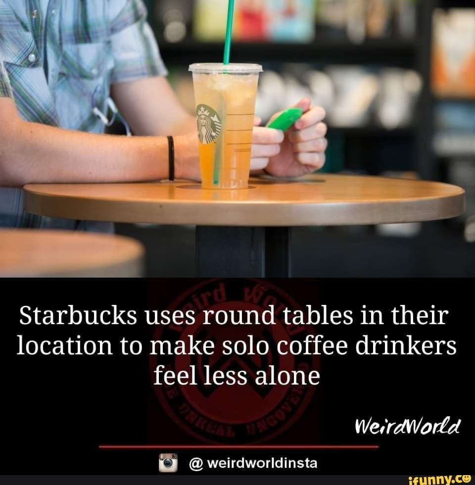 Starbucks Uses Round Tables In Their Location To Make Solo Coffee ...