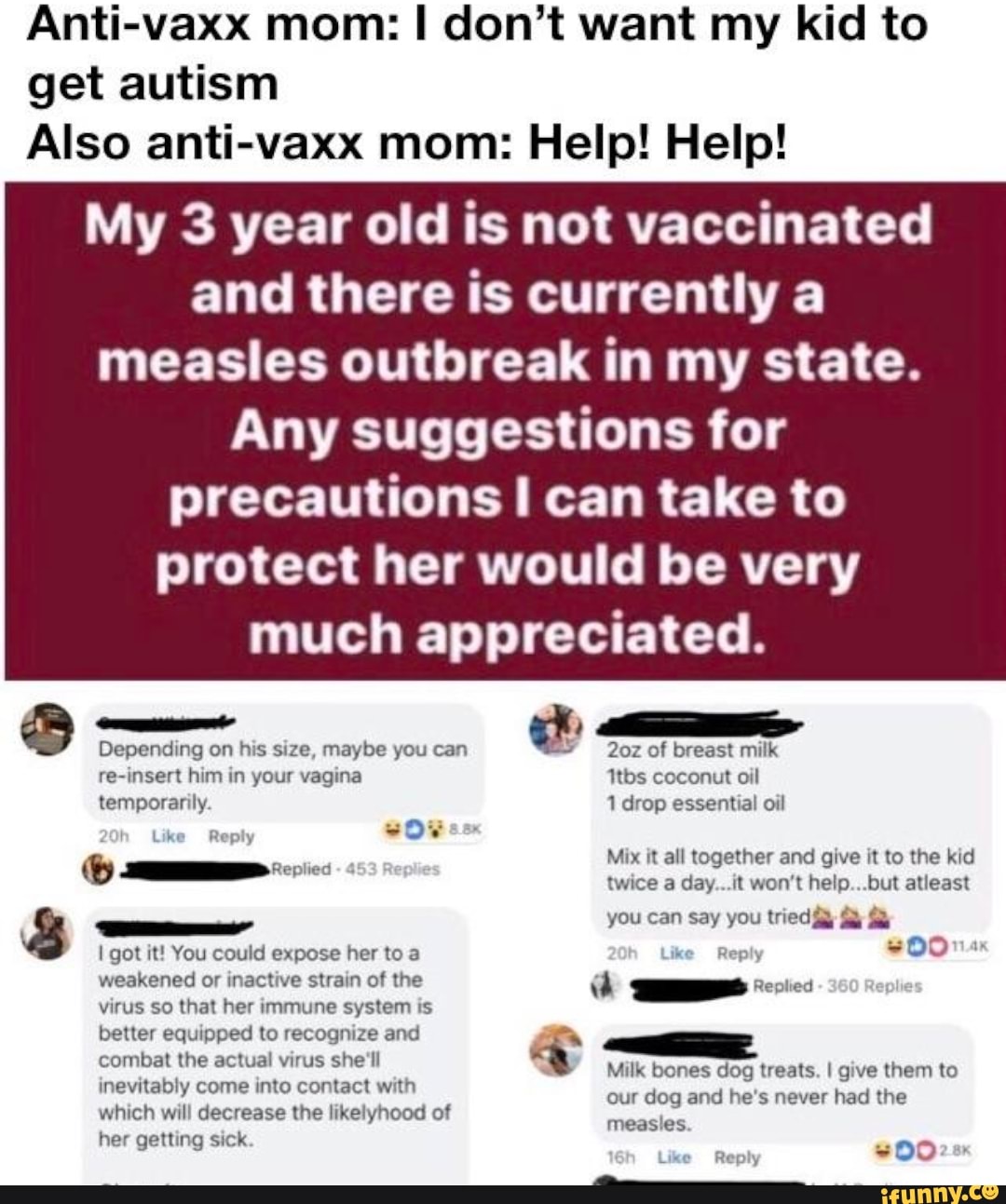 Anti vaxx Mom I Don t Want My Kid To Get Autism Also Anti vaxx Mom 