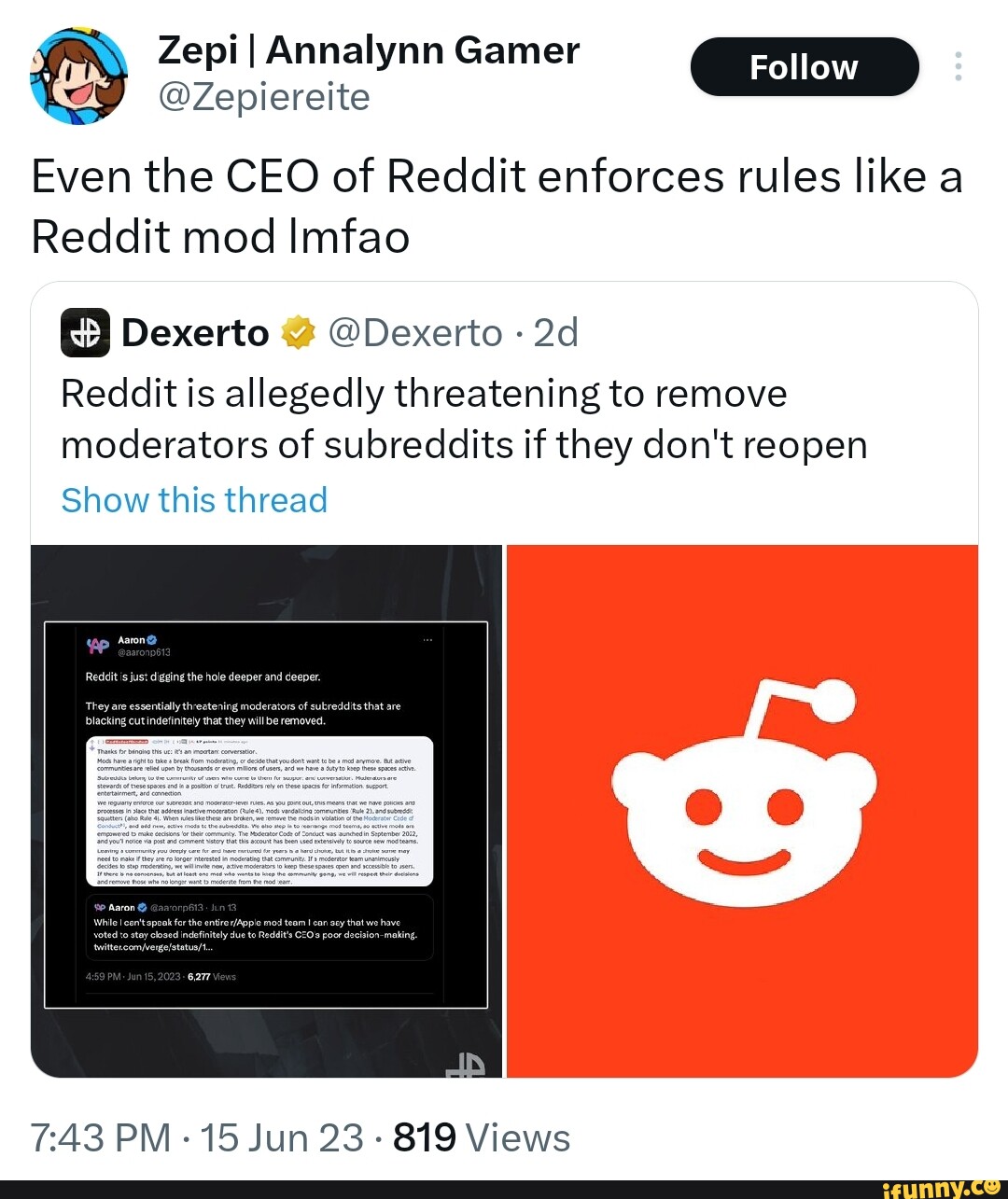 Reddit Threatens to Remove Moderators From Subreddits Continuing