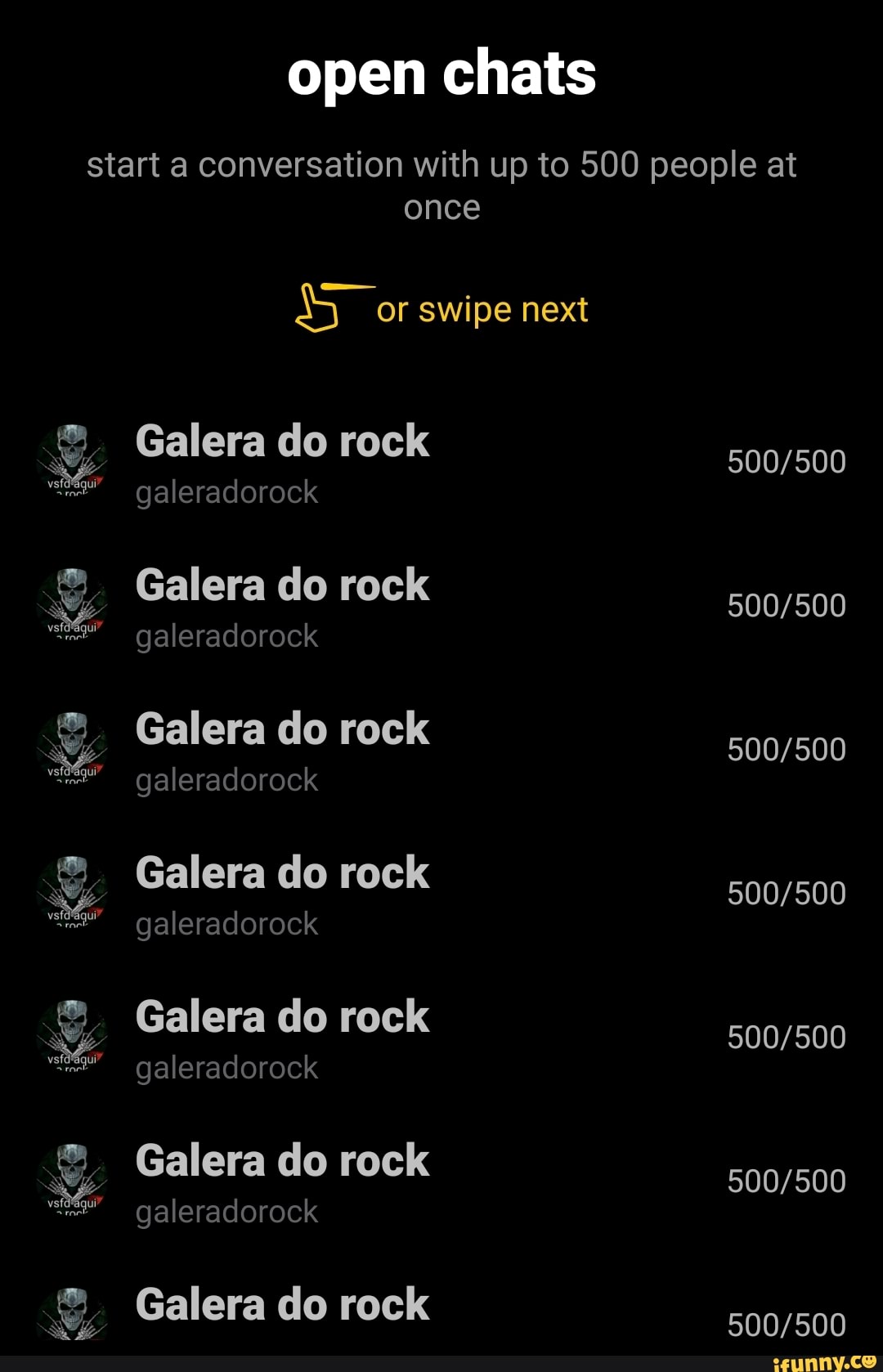 open chats
start a conversation with up to 500 people at once
Galera do rock galeradorock
Galera do rock galeradorock
Galera do rock galeradorock
Galera do rock galeradorock
Galera do rock galeradorock
Galera do rock galeradorock
Galera do rock