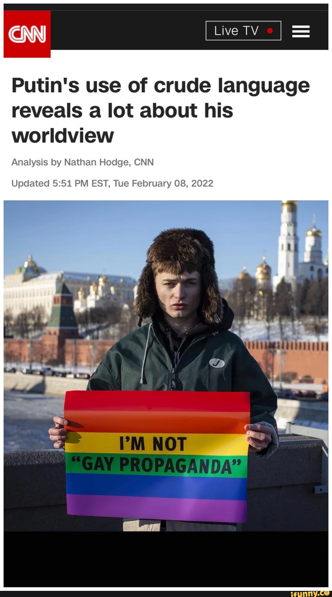 Live TV = Putin's use of crude language reveals a lot about his