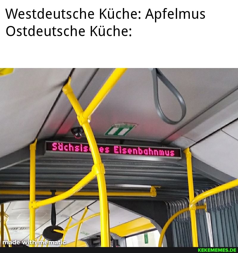 Westdeutsche Küche: Apfelmus
Ostdeutsche Küche:
ihn nus
