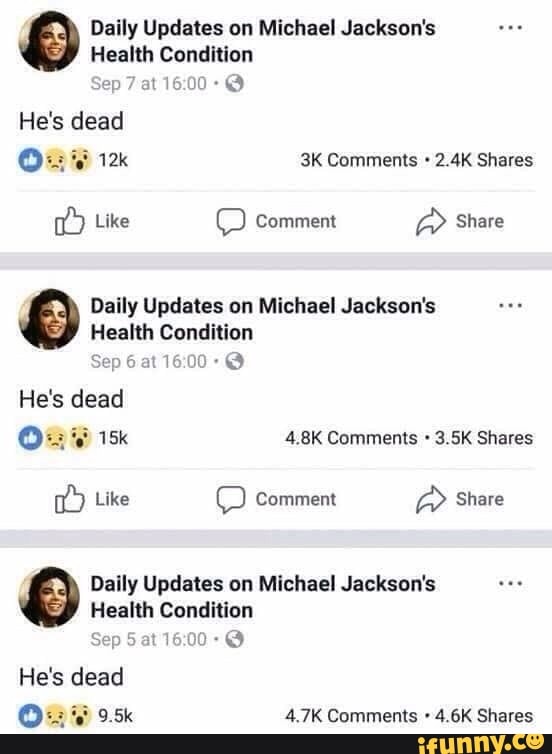 Health Condluon Mu Z X W Kª º Daily Updates On Michael Jackson S Daily Updates On