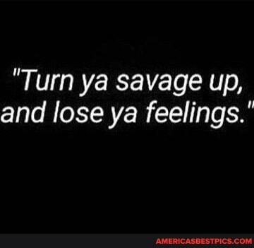 "Turn ya Savage up, and lose ya feelings."