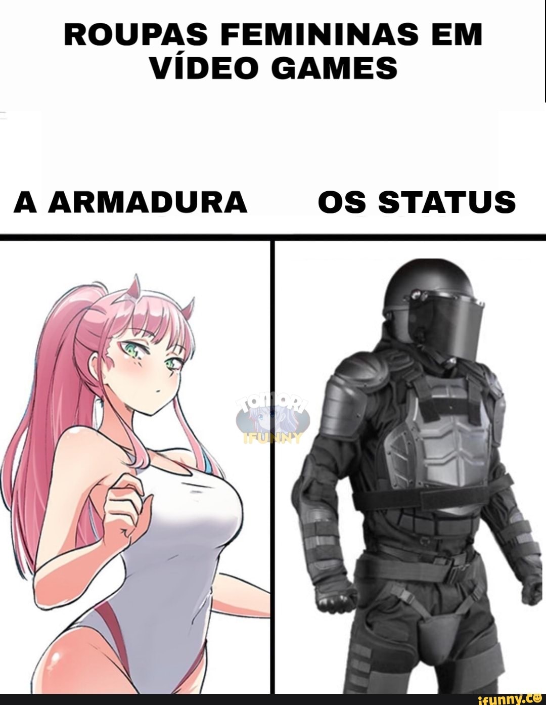 ROUPAS FEMININAS EM VIDEO GAMES
A ARMADURA OS STATUS