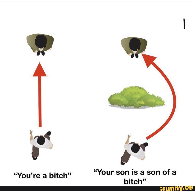 "You're a bitch" "Your son is a son of a bitch"