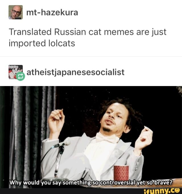 & Translated Russian cat memes are just imported Iolcats "í