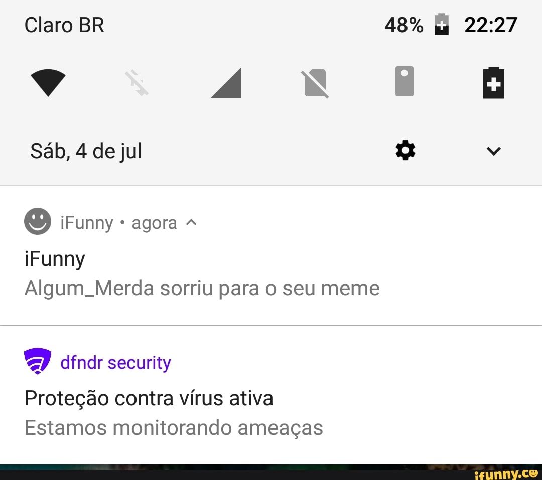 iFunny agora
Algum. Merda sorriu para o seu meme
Proteção contra vírus ativa
Estamos monitorando ameaças