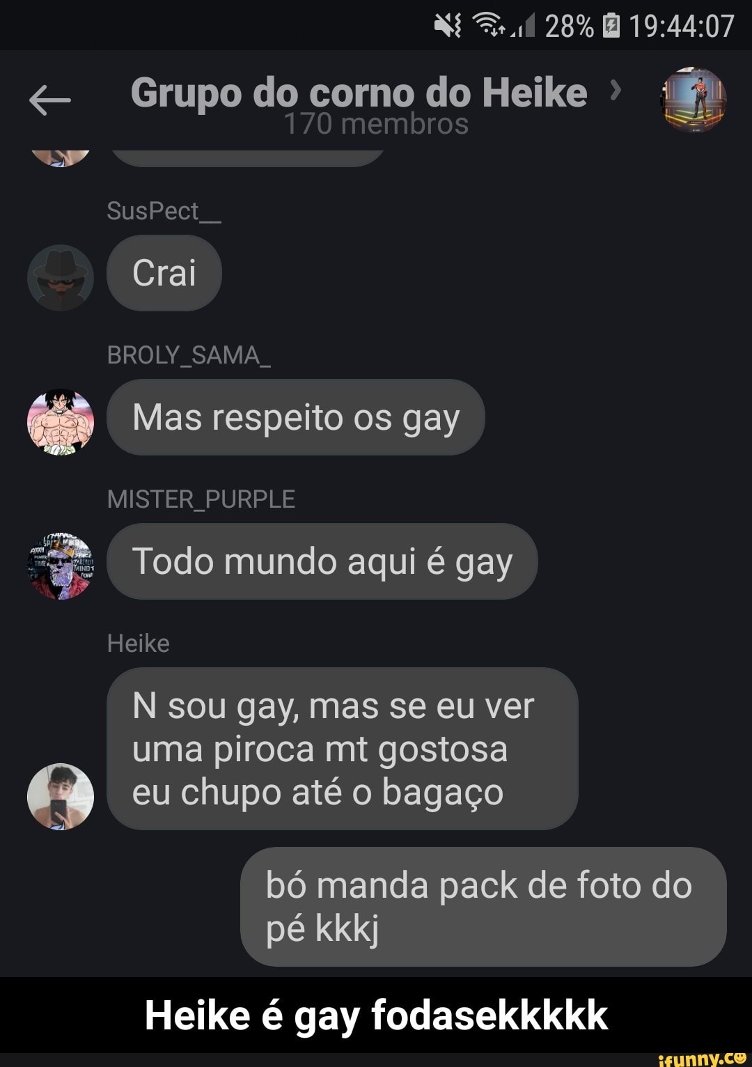 E Grupo do corno do Heike
E Mas respeito os gay
MISTER PURPLE
E Todo mundo aqui é gay
N sou gay, mas se eu ver
uma piroca mt gostosa
eu chupo até o bagaço
bó manda pack de foto do
Heike é gay fodasekkkkk - Heike é gay fodasekkkkk
