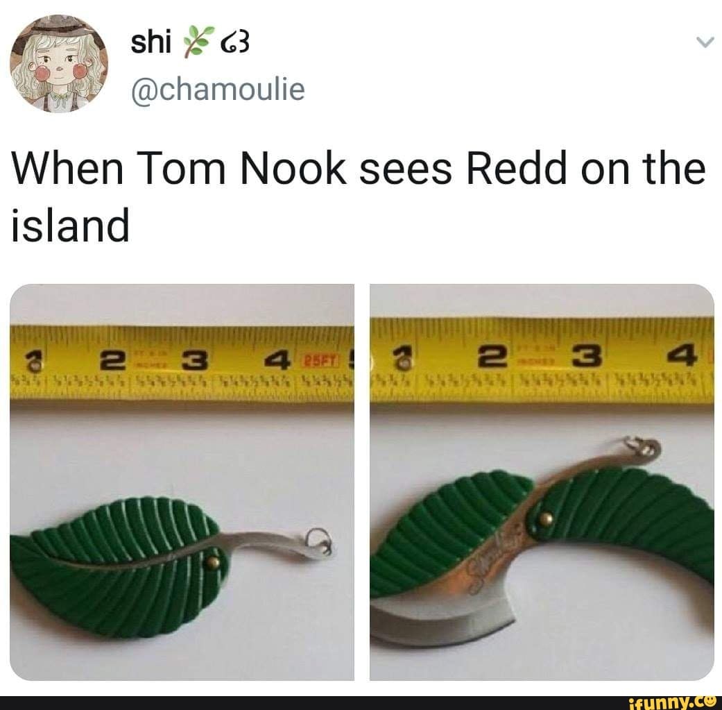 When Tom Nook sees Redd on the island iFunny